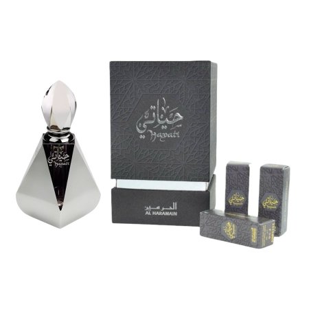 AL HARAMAIN HAYATI PERFUME OIL 4PCS  3ML + 3 REFILLABLE BOTTLES 3ML